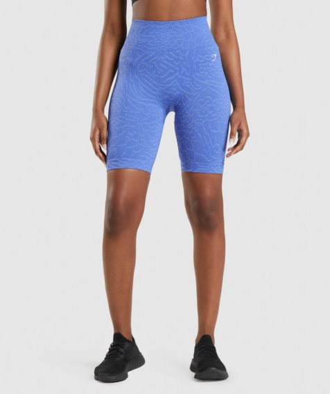 Women's Gymshark Adapt Animal Seamless Cycling Shorts Blue | NZ 0WVPFZ